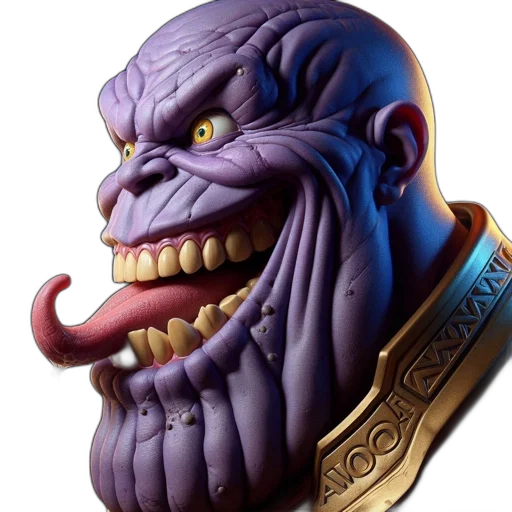 face, mask, staff, concept art, 3d render, photorealistic, fantasy art, thanos transparent PNG cut-out