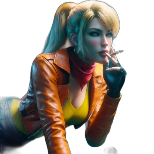 jacket, comic book art, concept art, cyberpunk, photorealistic, neon lights, dimly, lit transparent PNG cut-out
