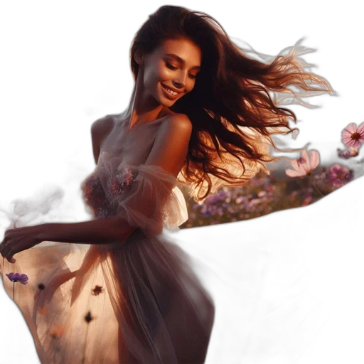 dress, photorealistic, oil painting, fantasy art, concept art, during, golden, hour transparent PNG cut-out