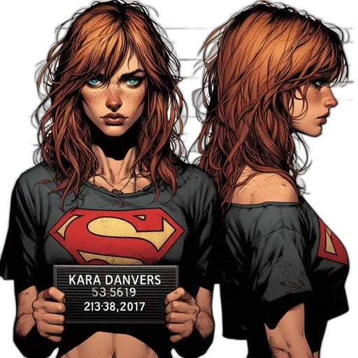 comic book art, concept art, image, features, woman, red, hair, blue transparent PNG cut-out