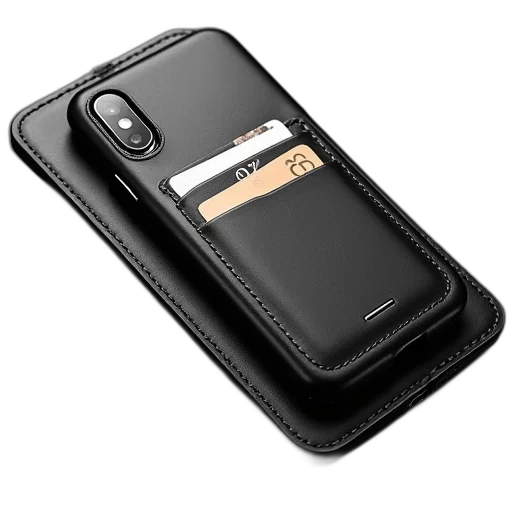 black, iphone, wallet, case transparent PNG cut-out