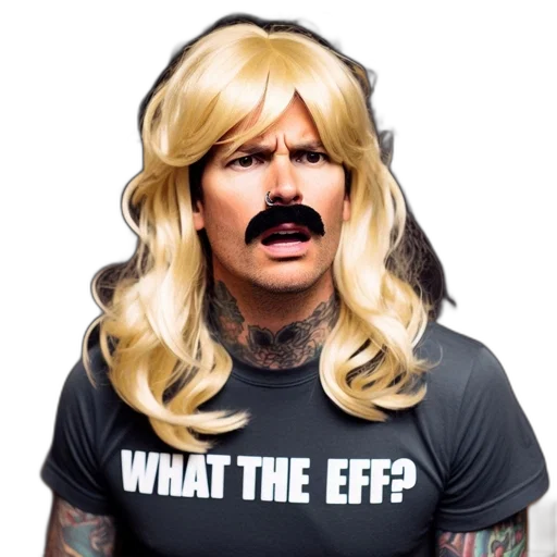 hair, face, man, shockingly, long, blond, wears, shirt transparent PNG cut-out
