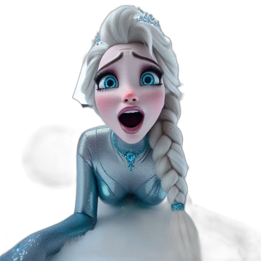 dress, face, 3d render, concept art, fantasy art, cartoon, snow, underwater transparent PNG cut-out