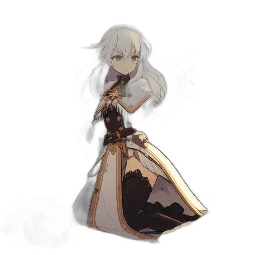 dress, sword, staff, weapon, concept art, fantasy art, pixel art, anime transparent PNG cut-out