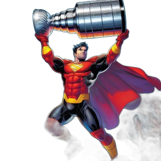 comic book art, concept art, superhero, lifts, trophy, stadium, full, adoring transparent PNG cut-out