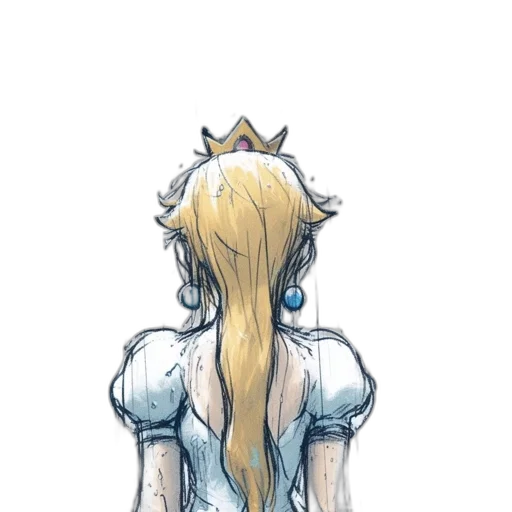 crown, dress, hair, staff, watercolor, concept art, pixel art, fantasy art transparent PNG cut-out