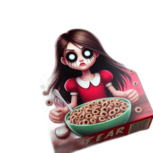 food, cartoon, 3d render, comic book art, fantasy art, red, cereal, box transparent PNG cut-out