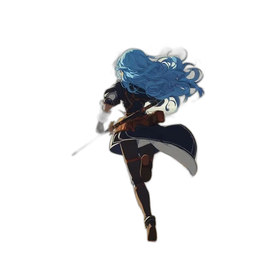 staff, sword, weapon, hair, concept art, fantasy art, pixel art, anime transparent PNG cut-out