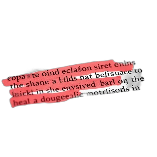 redacted, text, document, red, highlighting, underlining, focusing, phrase transparent PNG cut-out