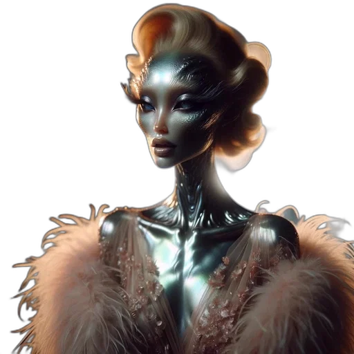 robot, crown, jewelry, concept art, fantasy art, 3d render, cyberpunk, pastel transparent PNG cut-out