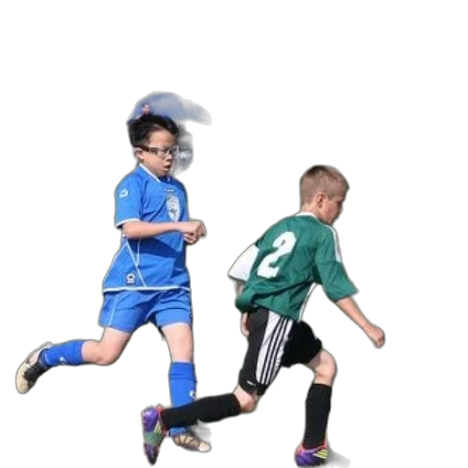 photorealistic, young, boy, green, jersey, number, playing, soccer transparent PNG cut-out