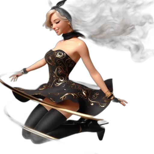dress, sword, dragon, fantasy art, concept art, photorealistic, 3d render, fire transparent PNG cut-out