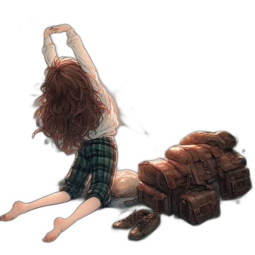 hair, dress, creature, concept art, fantasy art, watercolor, pixel art, underwater transparent PNG cut-out