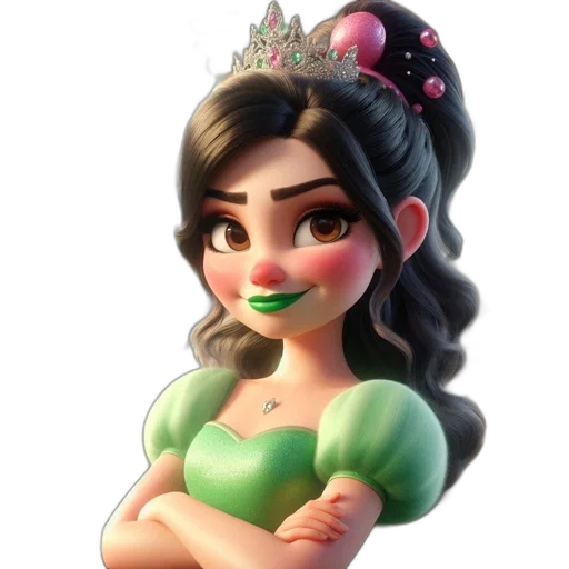crown, jewelry, dress, 3d render, concept art, fantasy art, photorealistic, green transparent PNG cut-out