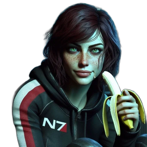 jacket, face, staff, weapon, concept art, cyberpunk, photorealistic, fantasy art transparent PNG cut-out
