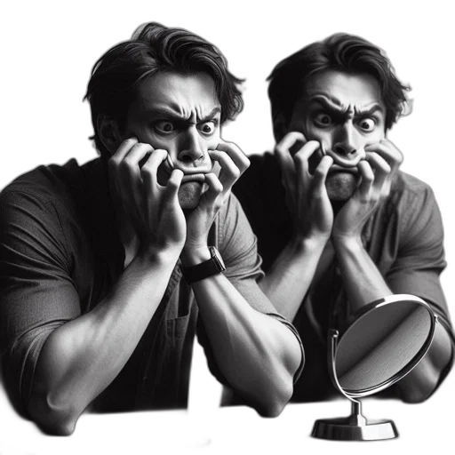 mask, face, concept art, photorealistic, cartoon, comic book art, man, makes transparent PNG cut-out