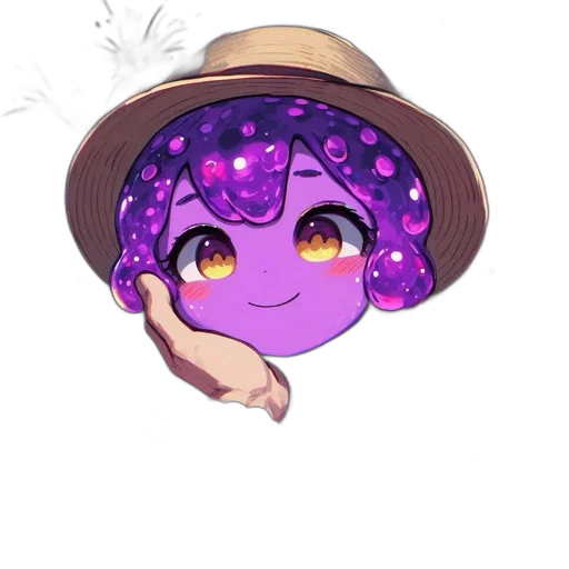 hat, staff, flower, creature, anime, watercolor, cartoon, pixel art transparent PNG cut-out