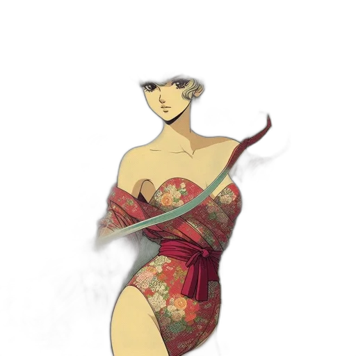 dress, staff, weapon, hat, concept art, fantasy art, watercolor, anime transparent PNG cut-out