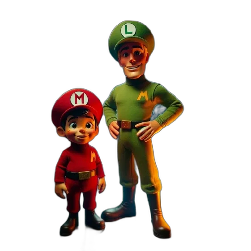 3d render, concept art, comic book art, pixel art, green, two, friends, spacesuits transparent PNG cut-out
