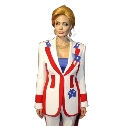 jacket, dress, 3d render, concept art, cartoon, woman, striking, american transparent PNG cut-out