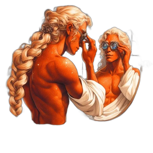 face, mask, hair, concept art, fantasy art, photorealistic, comic book art, fire transparent PNG cut-out