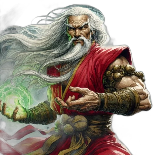 dragon, fantasy art, concept art, comic book art, photorealistic, bearded, elderly, man transparent PNG cut-out