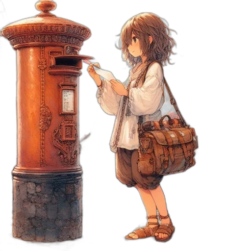 bottle, dress, robot, concept art, watercolor, photorealistic, anime, city street transparent PNG cut-out