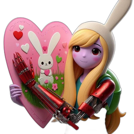 weapon, staff, concept art, 3d render, fantasy art, cartoon, anthropomorphic, rabbit transparent PNG cut-out