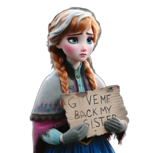 dress, concept art, 3d render, fantasy art, cartoon, snow, anna, disney transparent PNG cut-out