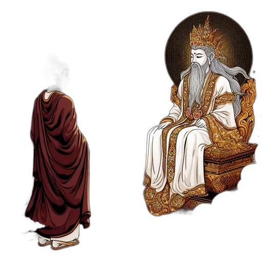 crown, concept art, young, monk, attired, maroon, robes, faces transparent PNG cut-out