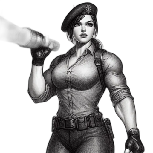 weapon, staff, comic book art, concept art, pencil sketch, fantasy art, stern, military transparent PNG cut-out