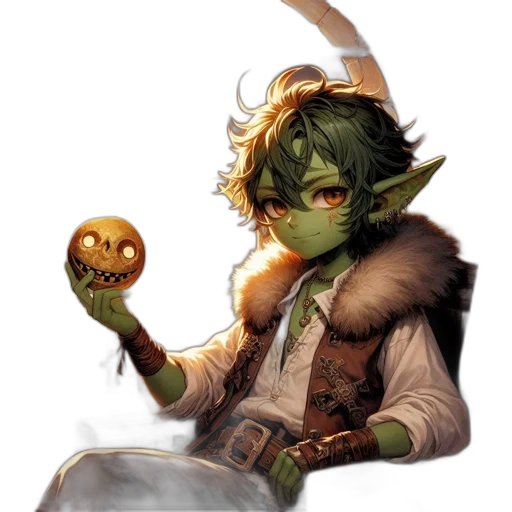 staff, mask, dragon, fantasy art transparent PNG cut-out