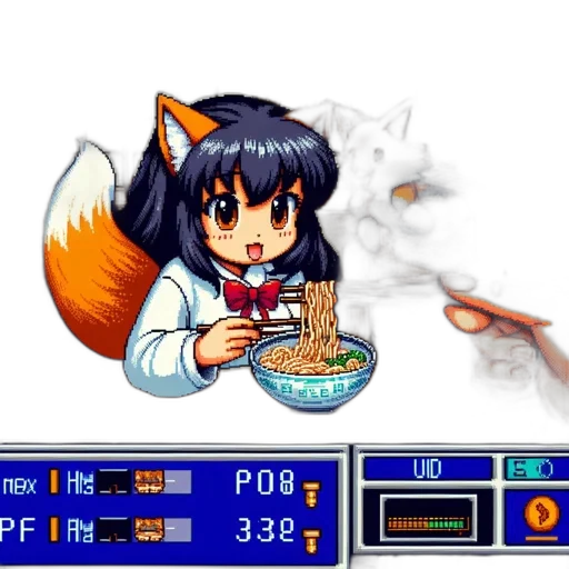 food, staff, pixel art, vaporwave, concept art, fire, fog, snow transparent PNG cut-out