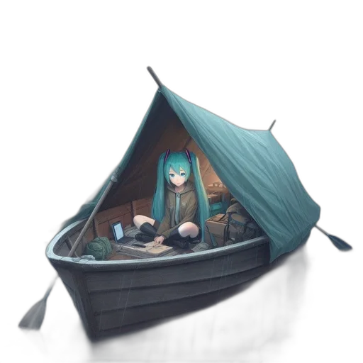 umbrella, hat, weapon, creature, concept art, 3d render, fantasy art, anime transparent PNG cut-out