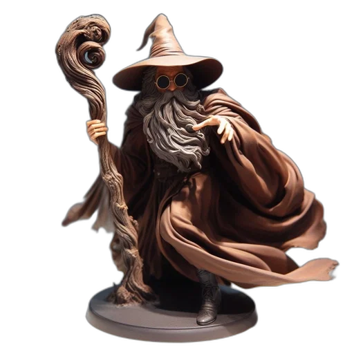 staff, fantasy art, concept art, 3d render, statue, wizard, wearing, long transparent PNG cut-out