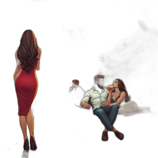 dress, concept art, comic book art, photorealistic transparent PNG cut-out