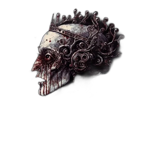 mask, crown, face, jewelry, concept art, fantasy art, 3d render, photorealistic transparent PNG cut-out