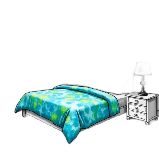 furniture, 3d render, photorealistic, vaporwave, concept art, blue, pastel, black transparent PNG cut-out