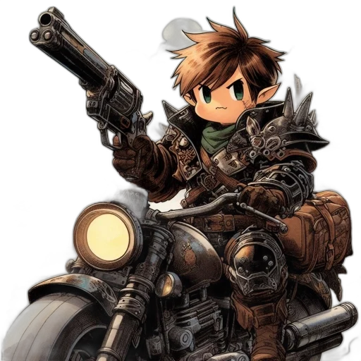 weapon, concept art, pixel art, comic book art, cartoon, armored, young, figure transparent PNG cut-out