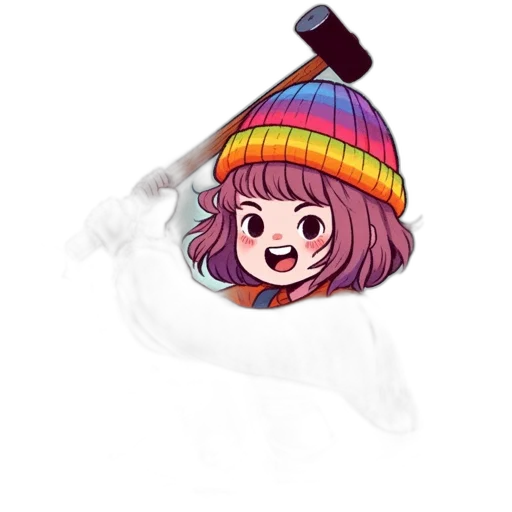 hat, staff, umbrella, weapon, pixel art, anime, concept art, cartoon transparent PNG cut-out