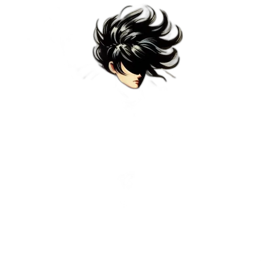 hair, mask, face, staff, pixel art, anime, concept art, comic book art transparent PNG cut-out