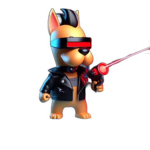 staff, weapon, animal, 3d render, concept art, futuristic, canine, figure transparent PNG cut-out