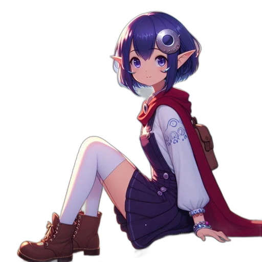 staff, dress, crown, weapon, anime, fantasy art, concept art, pixel art transparent PNG cut-out
