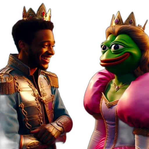 crown, concept art, 3d render, man, frog, dressed, regal, attire transparent PNG cut-out