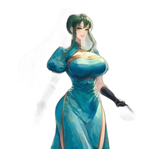 dress, weapon, staff, sword, concept art, fantasy art, anime, watercolor transparent PNG cut-out