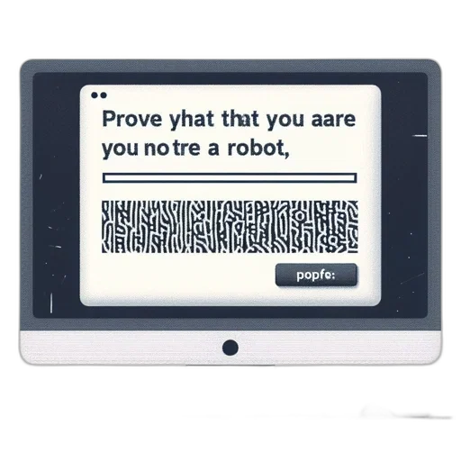 robot, computer, screen, displays, captcha, challenge, asking, prove transparent PNG cut-out