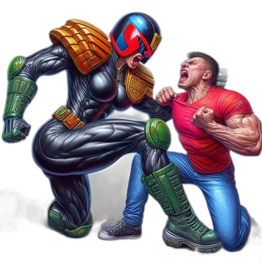 robot, comic book art, concept art, pixel art, fantasy art, outer space, muscular, man transparent PNG cut-out