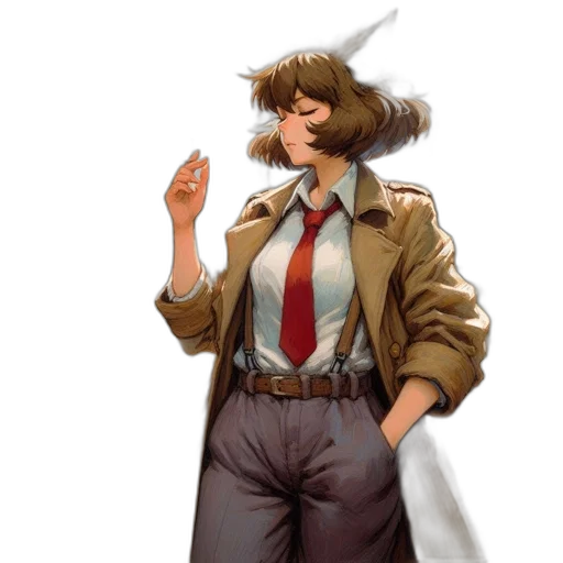 jacket, staff, hat, concept art, comic book art, pixel art, fantasy art, fog transparent PNG cut-out