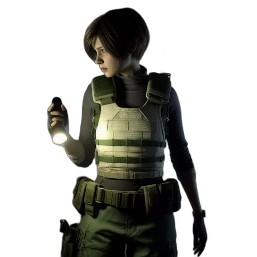 jacket, weapon, staff, concept art, cyberpunk, 3d render, pixel art, green transparent PNG cut-out