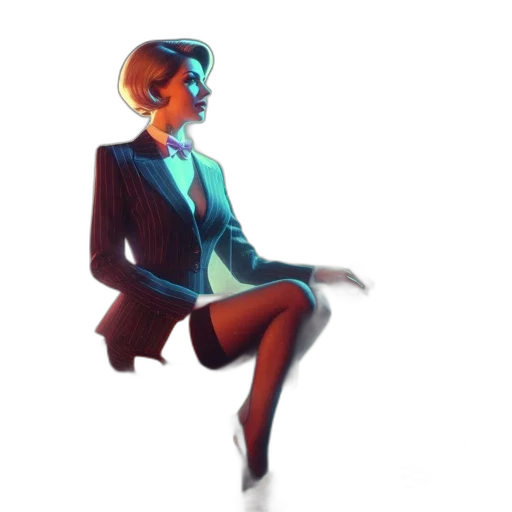 jacket, staff, dress, robot, concept art, pixel art, vaporwave, 3d render transparent PNG cut-out